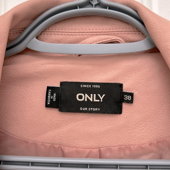 ONLY brand pink faux leather jacket size 38 - Picture 3 of 3